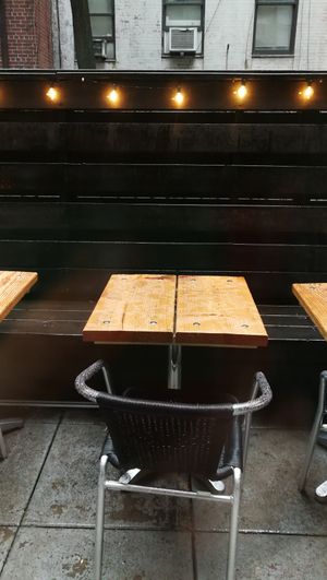 Outdoor seating at XYST in New York City