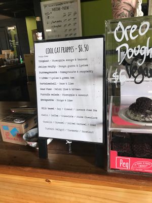 Cold drink menu at Lucky Cat Cafe in Annerley
