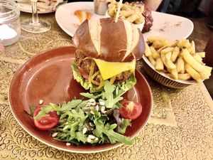Vegan burger  at Comptoir V in North West London