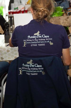 Amity Pet Care's uniform (worn at events and for consultation visits).  at Pino's Pals Premium Cat Care in Redhill