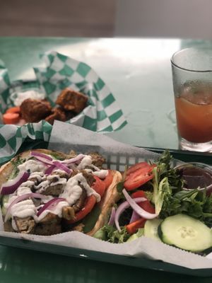 The gyro with their high fives (seitan nuggets) at Three Carrots - Fountain Square in Indianapolis
