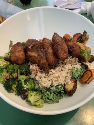 Brown rice bowl at Three Carrots - Fountain Square in Indianapolis