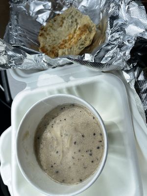 Half Biscuit and gravy was delicious   at Three Carrots - Fountain Square in Indianapolis