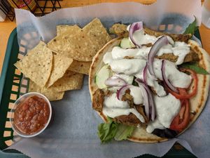 Seitan gyro at Three Carrots - Fountain Square in Indianapolis