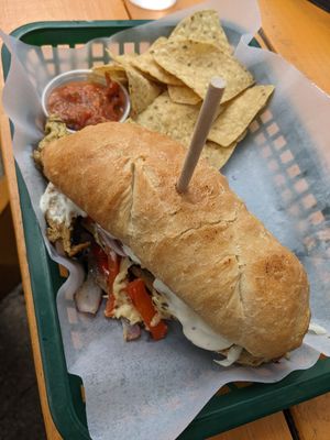 Seitan pesto melt at Three Carrots - Fountain Square in Indianapolis