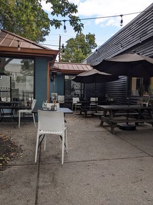 Outdoor seating at Three Carrots - Fountain Square in Indianapolis