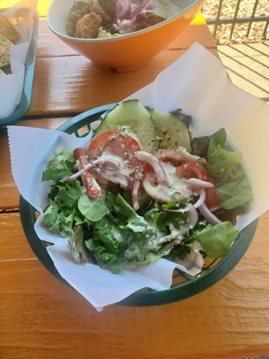 House salad lemon tahini dressing at Three Carrots - Fountain Square in Indianapolis