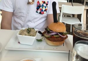 The Seitanderloin with Mashed Potatoes at Three Carrots - Fountain Square in Indianapolis