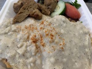 Biscuits and gravy! + Seitan at Three Carrots - Fountain Square in Indianapolis