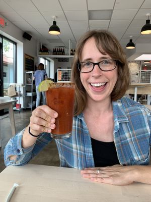 Spicy tomato juice drink! (with beer!) at Three Carrots - Fountain Square in Indianapolis