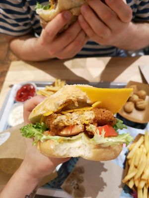 The best 'chicken' burger I've ever had at The Vurger in Valencia