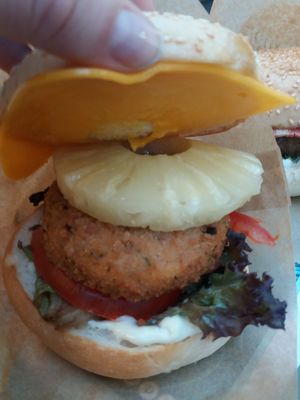 Hawaii burger at The Vurger in Valencia