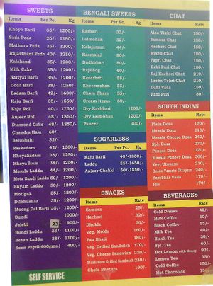 menu at Gautam Sweets - Tip Top in Patan