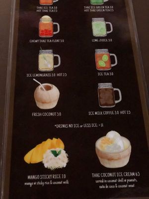 Menu at Sticky Rice Thai Food in Central Singapore