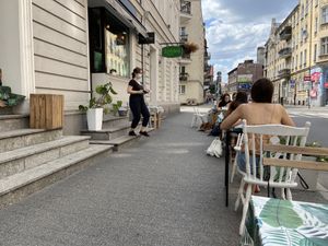 Outside front seats at Kuchnia PoWolność in Poznan