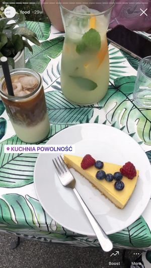 mango tofu cheesecake   at Kuchnia PoWolność in Poznan