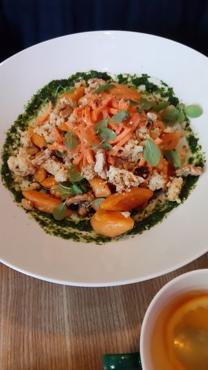 kluseczki marchewkowe / carrot-potato dumplings at Kuchnia PoWolność in Poznan