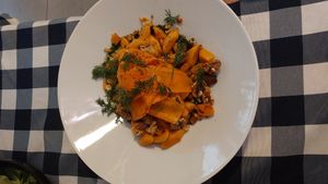 marchewkowe gnocchi / carrot gnocchi at Kuchnia PoWolność in Poznan