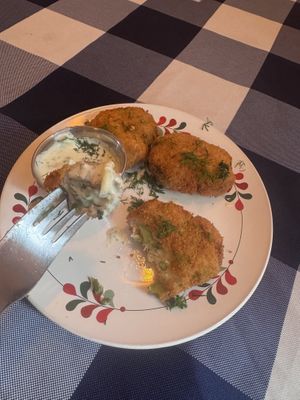 Broad bean fritters   at Kuchnia PoWolność in Poznan