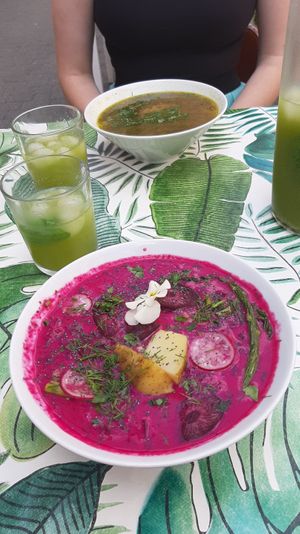 chłodnik litewski / cold beetroot soup at Kuchnia PoWolność in Poznan