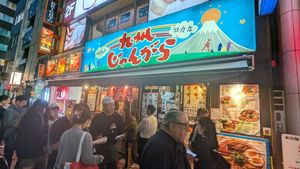 Host outside at Kyushu Jangara Ramen - Ginza in Tokyo