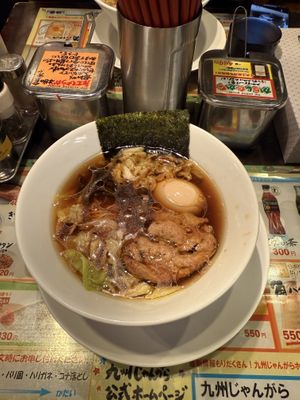 Vegan Option with boiled egg and no pungent.  at Kyushu Jangara Ramen - Ginza in Tokyo