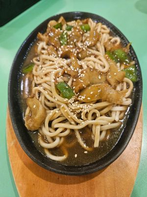 Noodles with mushrooms at Mie Panjang Umur in Malang