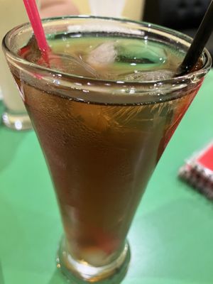 Iced teaa at Mie Panjang Umur in Malang