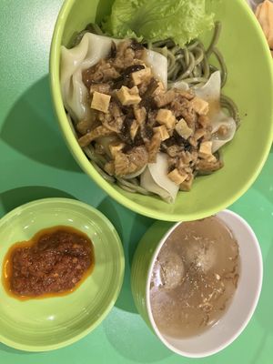 Traditional Indonesian food  at Mie Panjang Umur in Malang