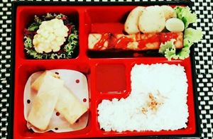 Japanese Bento (Salmon) at Mie Panjang Umur in Malang