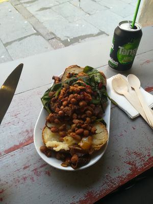 Spinach salad at The Baked Potato Shop in Edinburgh