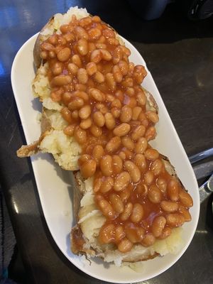 Potato with beans  at The Baked Potato Shop in Edinburgh