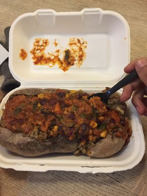 Chilli haggis  at The Baked Potato Shop in Edinburgh