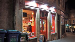 Shop front at The Baked Potato Shop in Edinburgh