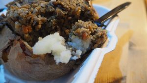 Small Baked Potato with 1 Filling of Vegan Macsween Haggis [£4.99]  at The Baked Potato Shop in Edinburgh
