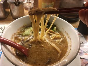 Vegan Kumamoto ramen - Tonkotsu-style with Burnt Garlic oil at Kyushu Jangara Ramen - Akasaka in Tokyo