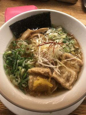 Vegan ramen helpfully labelled in English on the menu!  at Kyushu Jangara Ramen - Akasaka in Tokyo