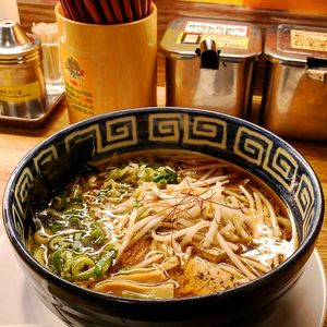 Hot bowl of ramen at Kyushu Jangara Ramen - Akasaka in Tokyo