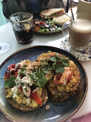 Hummus panini - no egg salad toast   at Plant B in Antwerpen