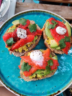 'No-egg-salad' (scrambled tofu) at Plant B in Antwerpen