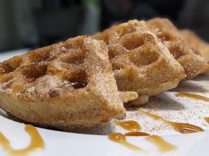 Cinnamon Waffle at The Food and Art Cafe in Whitby