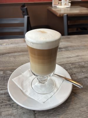 Oat milk latte $7  at The Food and Art Cafe in Whitby