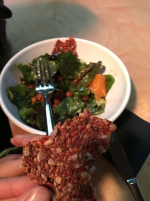 Raw cracker and salad   at YayaRaw in Izmir
