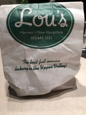Lou’s pasty in bag at Lou's Restaurant & Bakery in Hanover