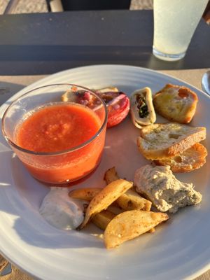 A selection of the starters. The mains I had on another plate I forgot to photograph. You can load the plate up, I only didn’t as I don’t like different foods touching.  at DaTerra - Foz do Douro in Porto