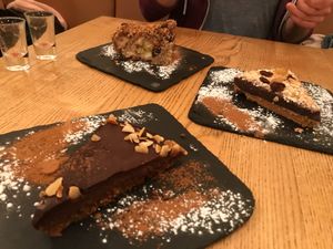 Couldn’t decide on dessert, so we chose three!   at DaTerra - Foz do Douro in Porto