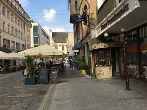 Exterior and seating  at Kalapizza in Wroclaw