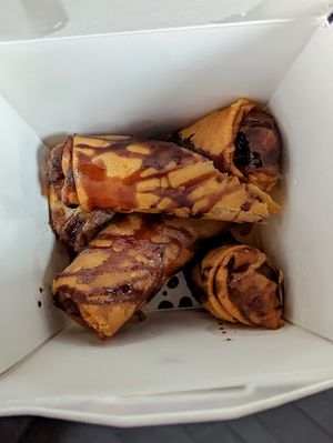 Banana spring rolls. at Thai Vegan in San Antonio