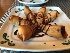 Chocolate banana spring rolls at Thai Vegan in San Antonio