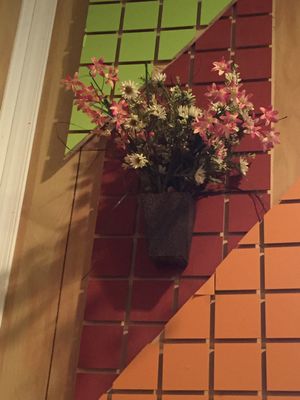 Simple, colorful wall decor at Thai Vegan in San Antonio